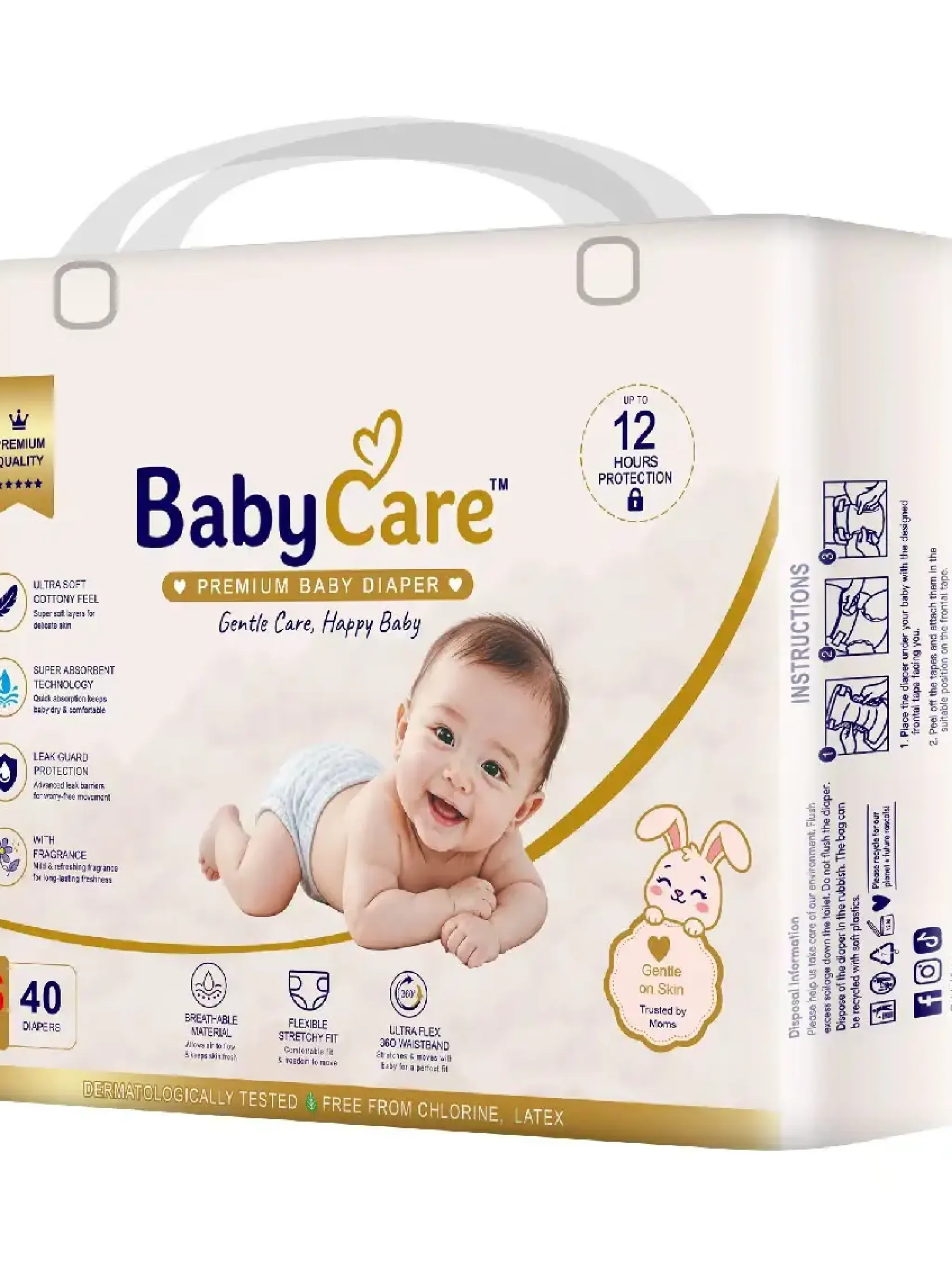 Baby Care Premium Baby Diapers - M-3 - Regular Pack 36 Pcs - Thumbnail