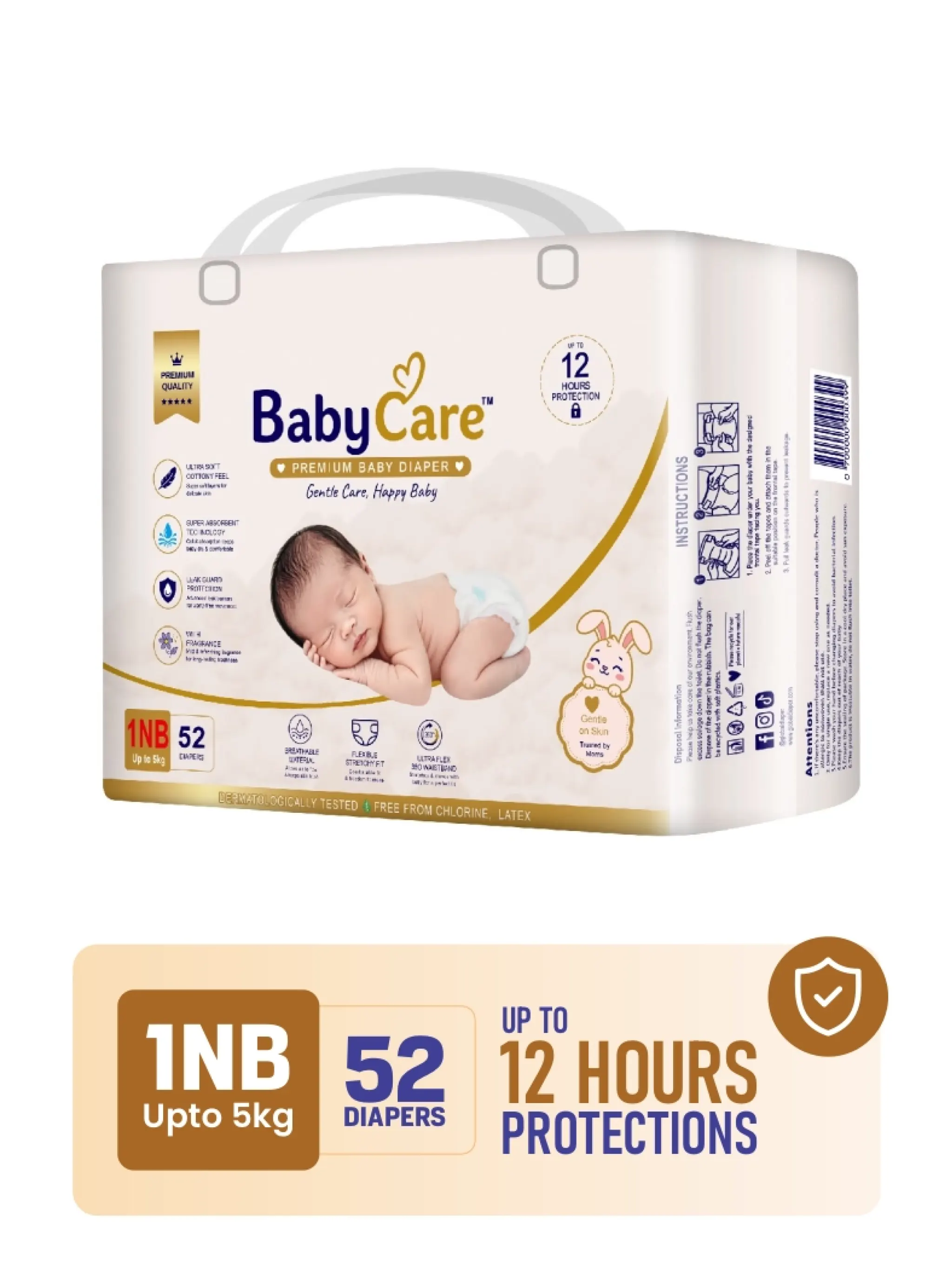 Baby Care Premium Baby Diapers - M-3 - Regular Pack 36 Pcs - Thumbnail