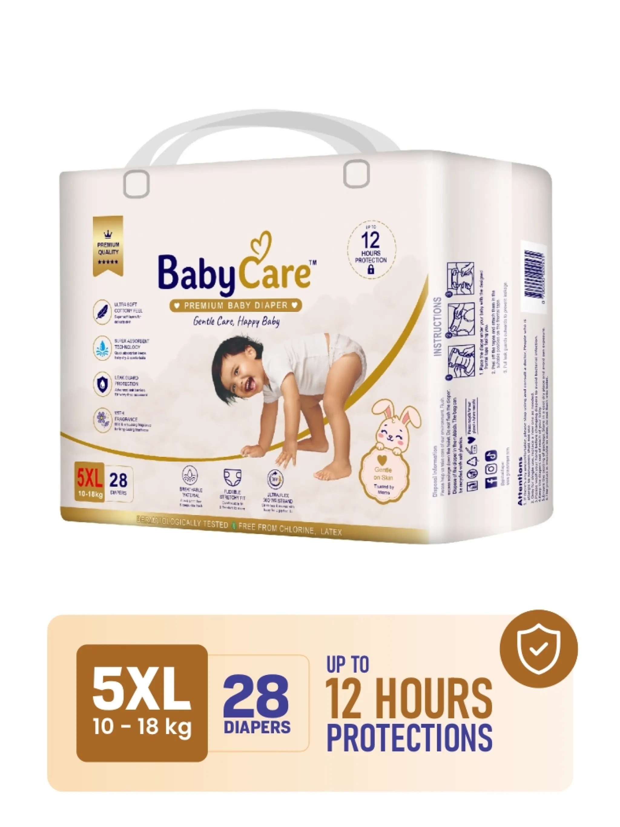 Baby Care Premium Baby Diapers - L-4 Regular Pack 32 Pcs - Thumbnail