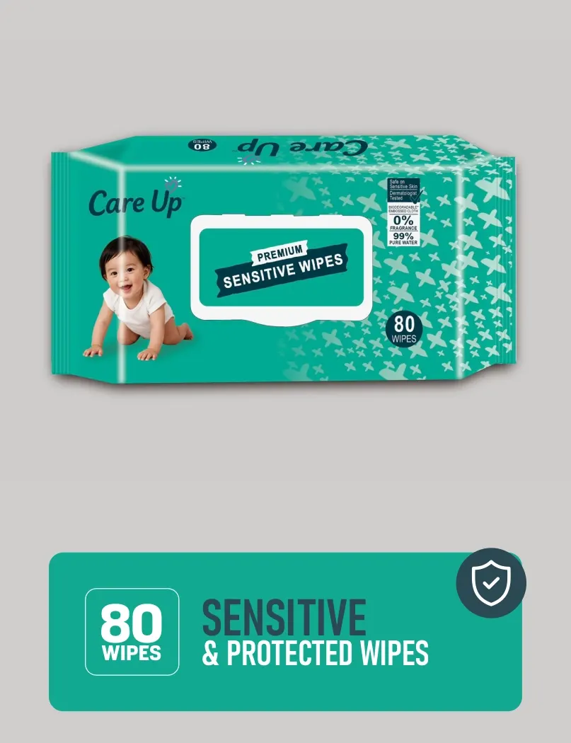  Care Up Premium Baby Diapers Wipes Pack 80 Pcs
