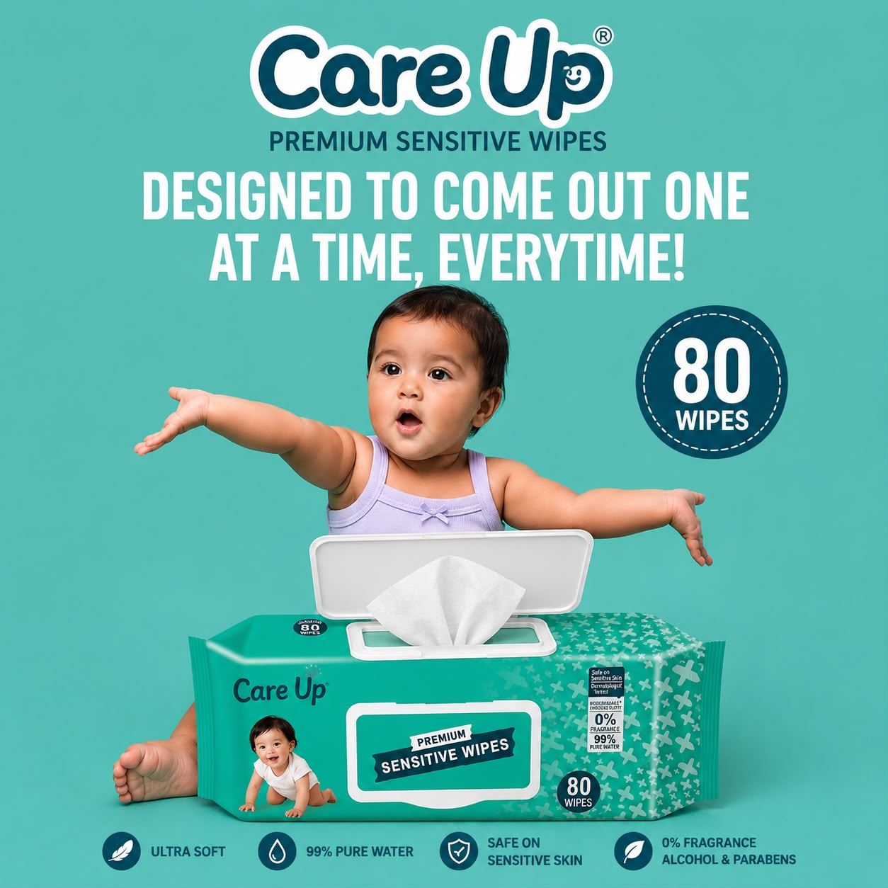 Care Up Premium Sensitive Wipes